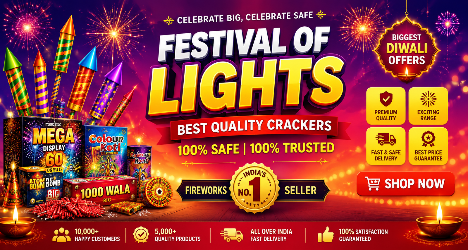 Diwali Crackers Banner